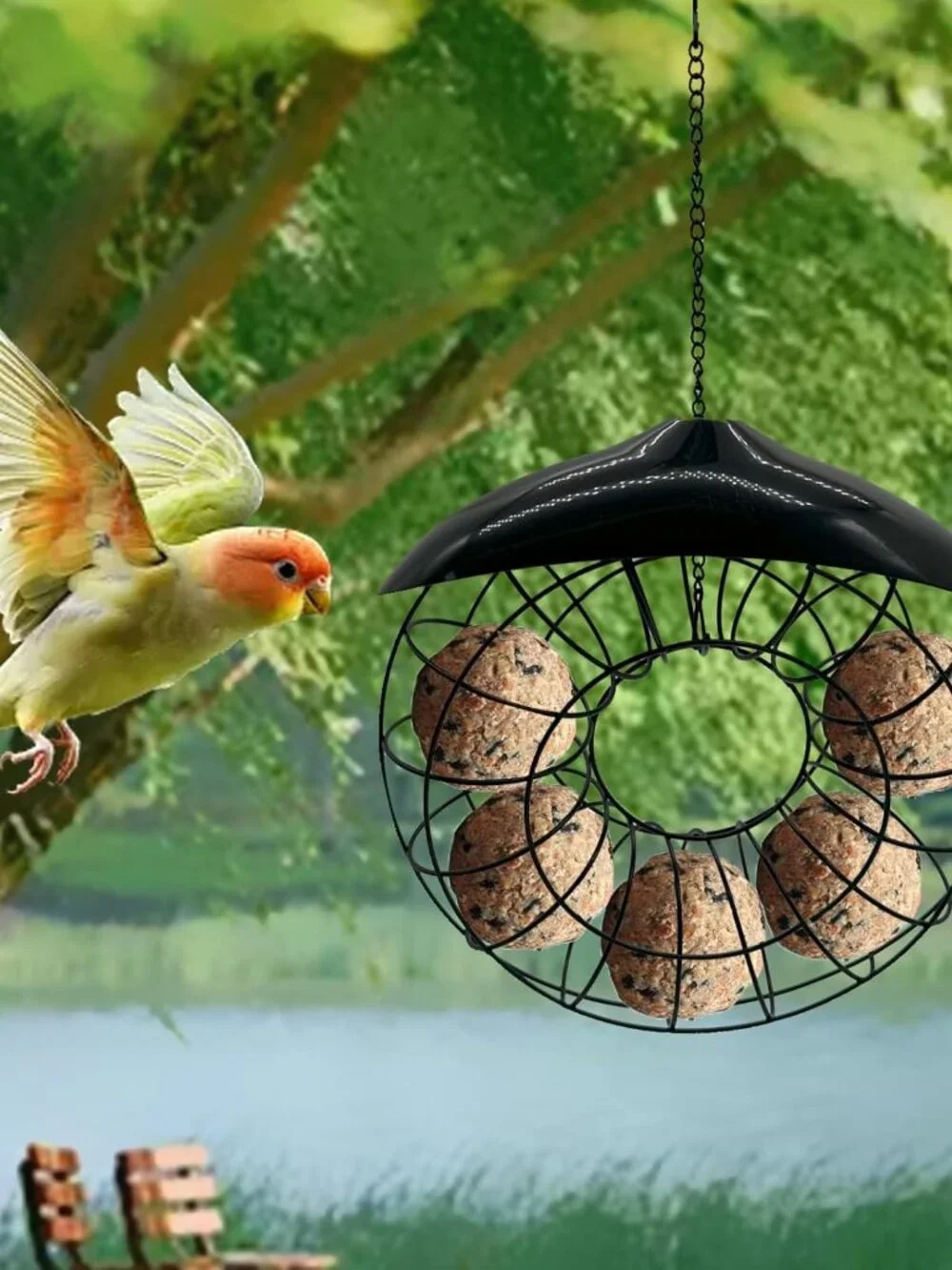 NWT Suet Ball Hanging Wild Bird Feeder Bird Feed Dispenser